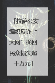 拉萨公安编织反诈“天网”挽回民众损失超千万元