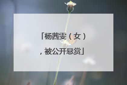 杨茜雯（女），被公开悬赏
