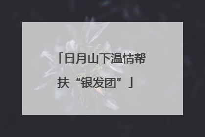 日月山下温情帮扶“银发团”