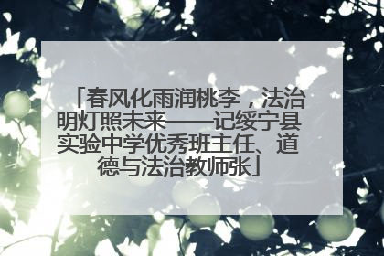 春风化雨润桃李，法治明灯照未来——记绥宁县实验中学优秀班主任、道德与法治教师张