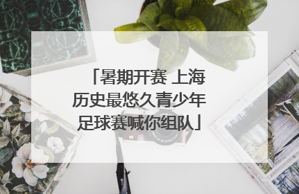 暑期开赛 上海历史最悠久青少年足球赛喊你组队