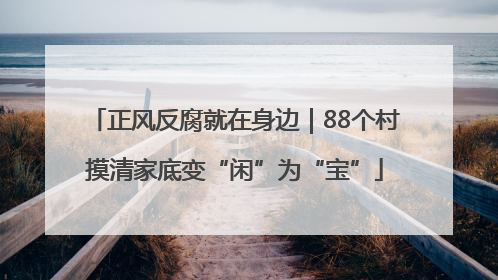 正风反腐就在身边｜88个村摸清家底变“闲”为“宝”