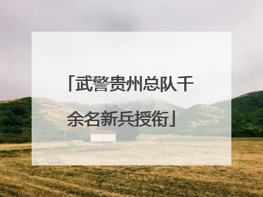 武警贵州总队千余名新兵授衔