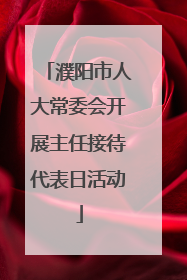 濮阳市人大常委会开展主任接待代表日活动