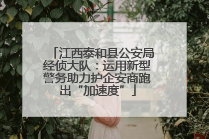 江西泰和县公安局经侦大队：运用新型警务助力护企安商跑出“加速度”