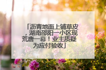 沥青地面上铺草皮，湖南邵阳一小区现荒唐一幕！业主质疑为应付验收