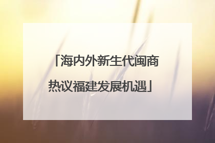 海内外新生代闽商热议福建发展机遇