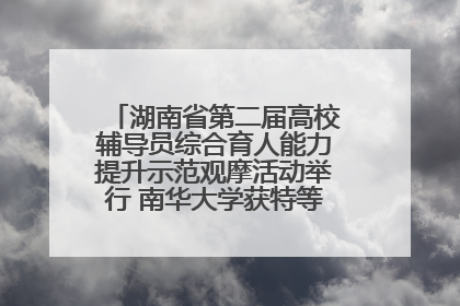 湖南省第二届高校辅导员综合育人能力提升示范观摩活动举行 南华大学获特等奖和一等奖
