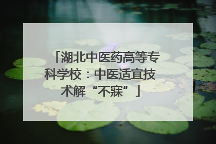 湖北中医药高等专科学校：中医适宜技术解“不寐”