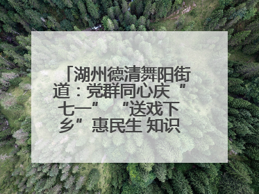 湖州德清舞阳街道：党群同心庆“七一” “送戏下乡”惠民生 知识宣传美家园