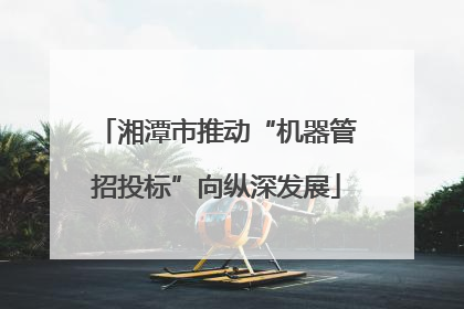 湘潭市推动“机器管招投标”向纵深发展