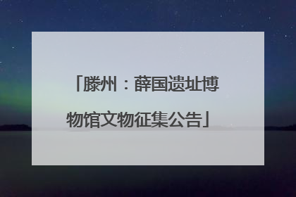 滕州：薛国遗址博物馆文物征集公告