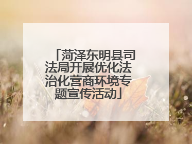 菏泽东明县司法局开展优化法治化营商环境专题宣传活动