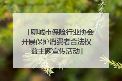 聊城市保险行业协会开展保护消费者合法权益主题宣传活动