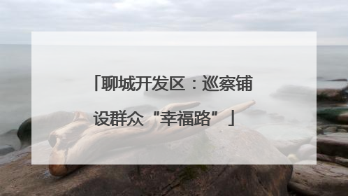 聊城开发区：巡察铺设群众“幸福路”
