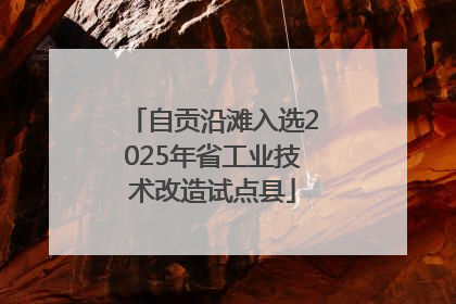 自贡沿滩入选2025年省工业技术改造试点县
