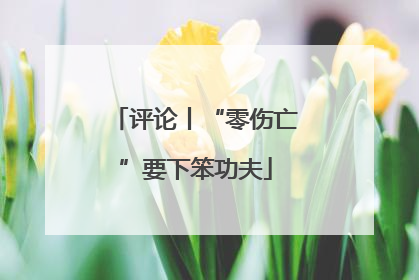 评论丨“零伤亡”要下笨功夫