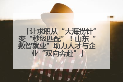 让求职从“大海捞针”变“秒级匹配”！山东“数智就业”助力人才与企业“双向奔赴”