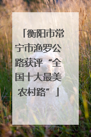 衡阳市常宁市渔罗公路获评“全国十大最美农村路”