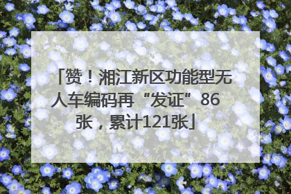 赞！湘江新区功能型无人车编码再“发证”86张，累计121张