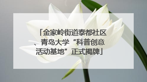 金家岭街道泰都社区、青岛大学“科普创意活动基地”正式揭牌