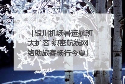 银川机场暑运航班大扩容 织密航线网络助旅客畅行今夏