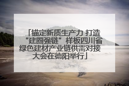 锚定新质生产力 打造“建圈强链”样板四川省绿色建材产业链供需对接大会在德阳举行