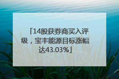 14股获券商买入评级，宝丰能源目标涨幅达43.03%