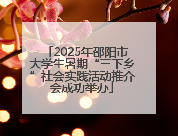 2025年邵阳市大学生暑期“三下乡”社会实践活动推介会成功举办