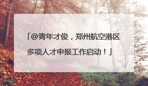 @青年才俊，郑州航空港区多项人才申报工作启动！