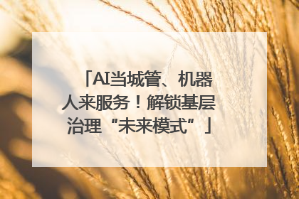 AI当城管、机器人来服务！解锁基层治理“未来模式”